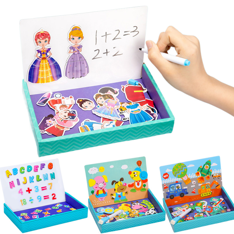 Magnetic Drawing Board - Puzzle animalier multifonctionnel en papier, fournitures