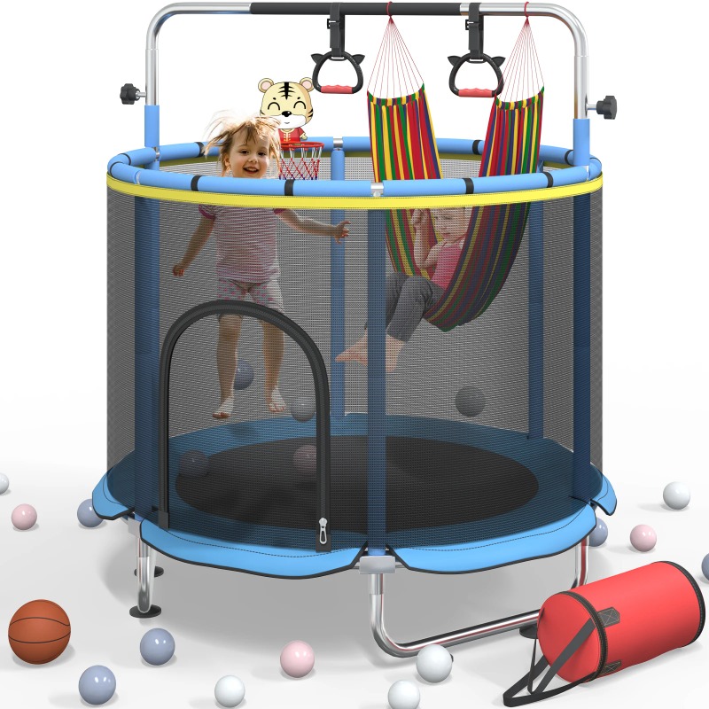Basketball Hoop Kids Indoor - Trampoline pour tout-petits de 5 pieds,