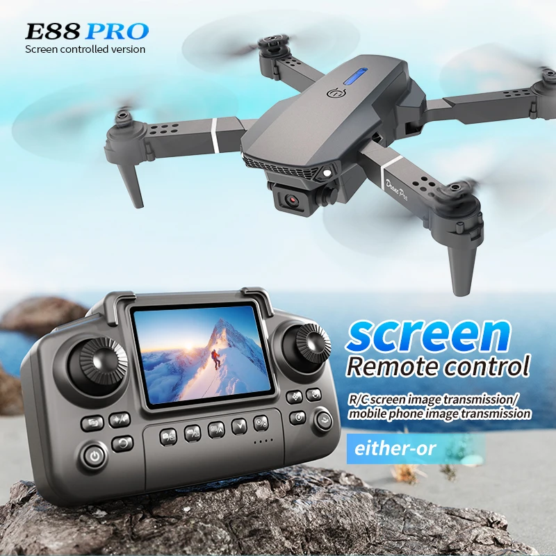 Kids Toys Drone - Drone professionnel E88 PRO avec écran,