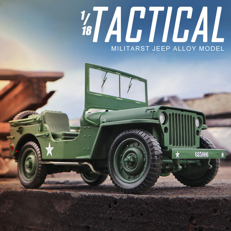 Kids Toys Jeep - Modèle militaire tactique 1:18, véhicules militaires