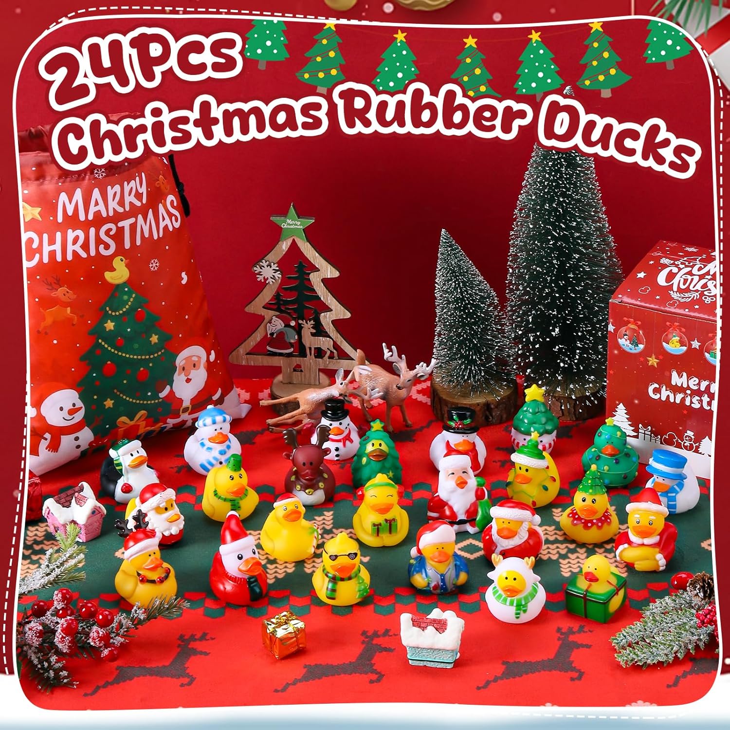 Kids Toys Jeep - Canards de noël en caoutchouc, jouets