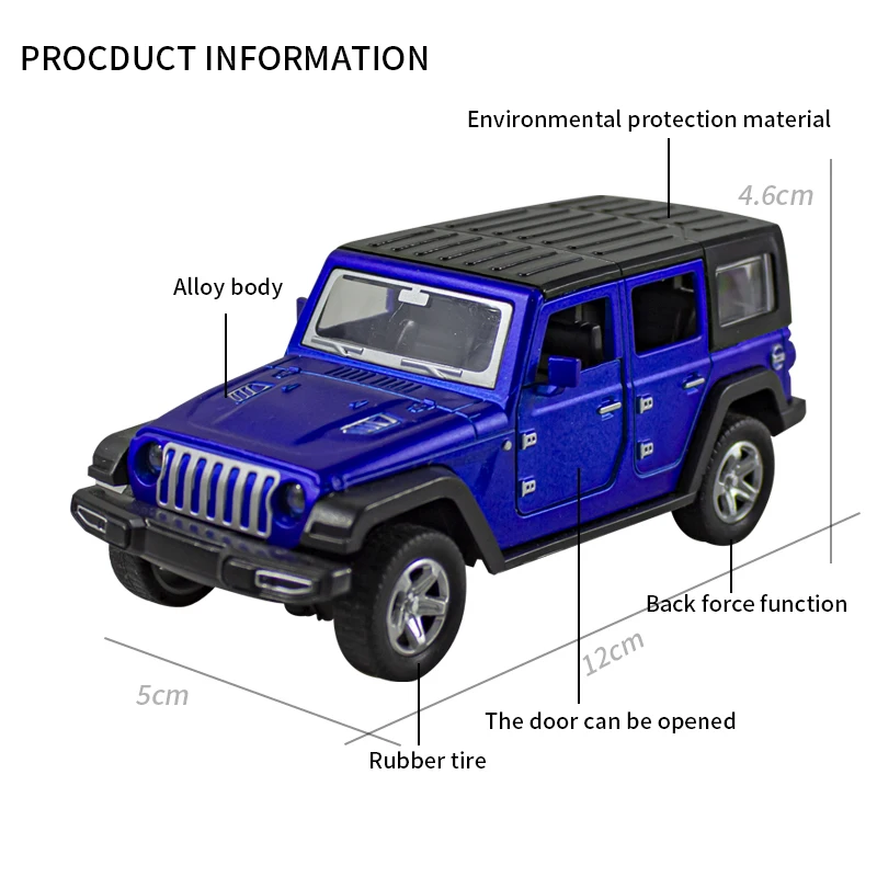 JEEPS Wrangler en alliage 1:36 - Kids Toys Jeep avis et prix